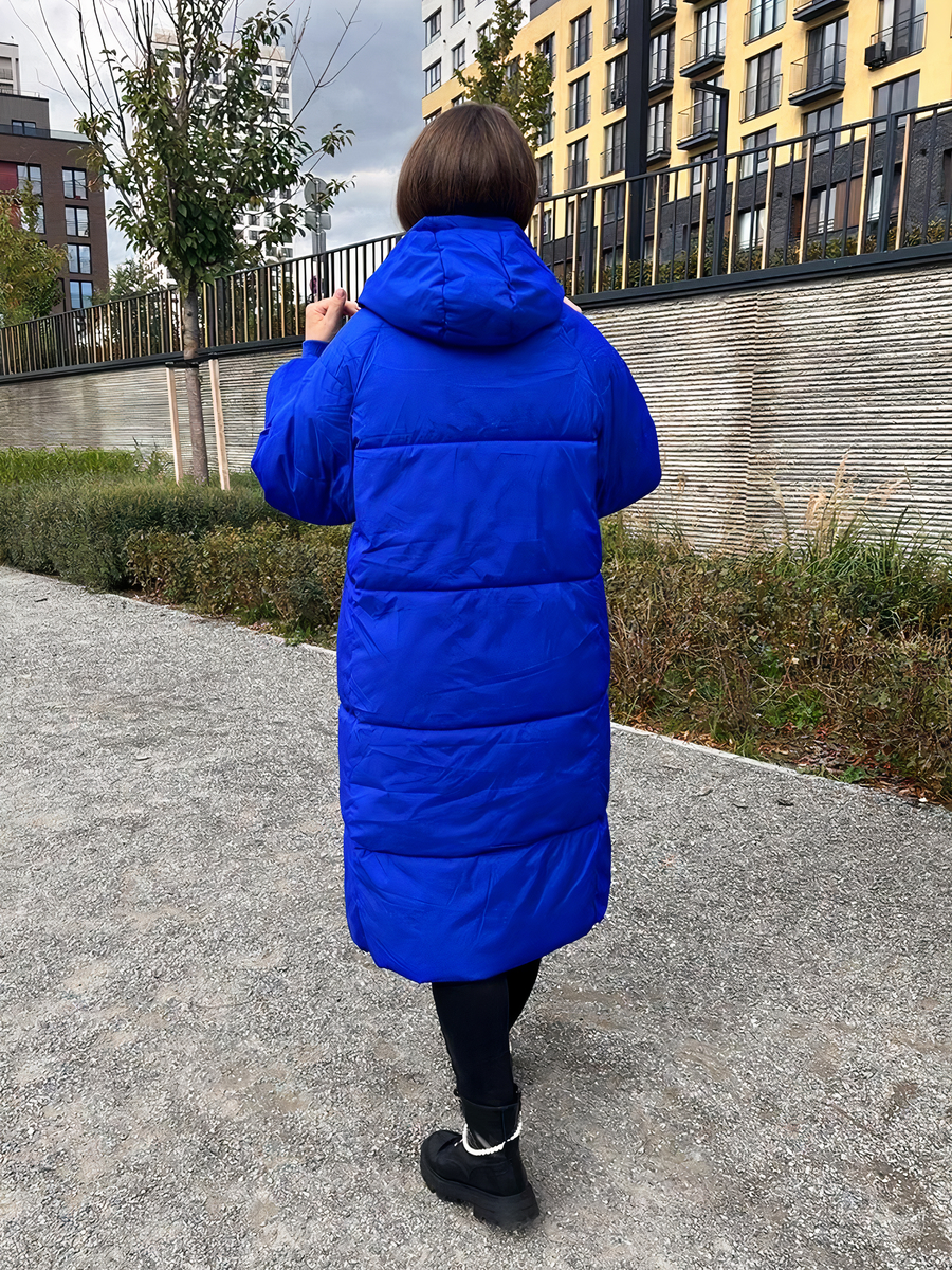 Zwarte Gewatteerde Lange Oversized Winterjas