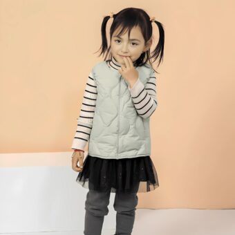 Lichtgewicht grijs donsjack voor kleine meisjes