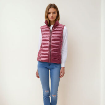 Lichtgewicht mouwloos donsjack voor dames