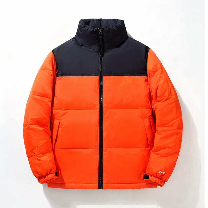 Oranje en zwart donsjack