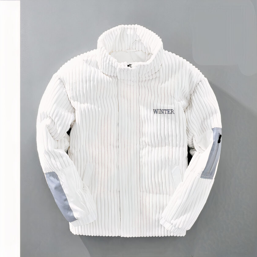 Goede kwaliteit, zeer comfortabele jas van dons en ribfluweel.