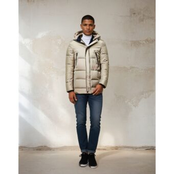 Lang, warm jack met meerdere zakken en capuchon