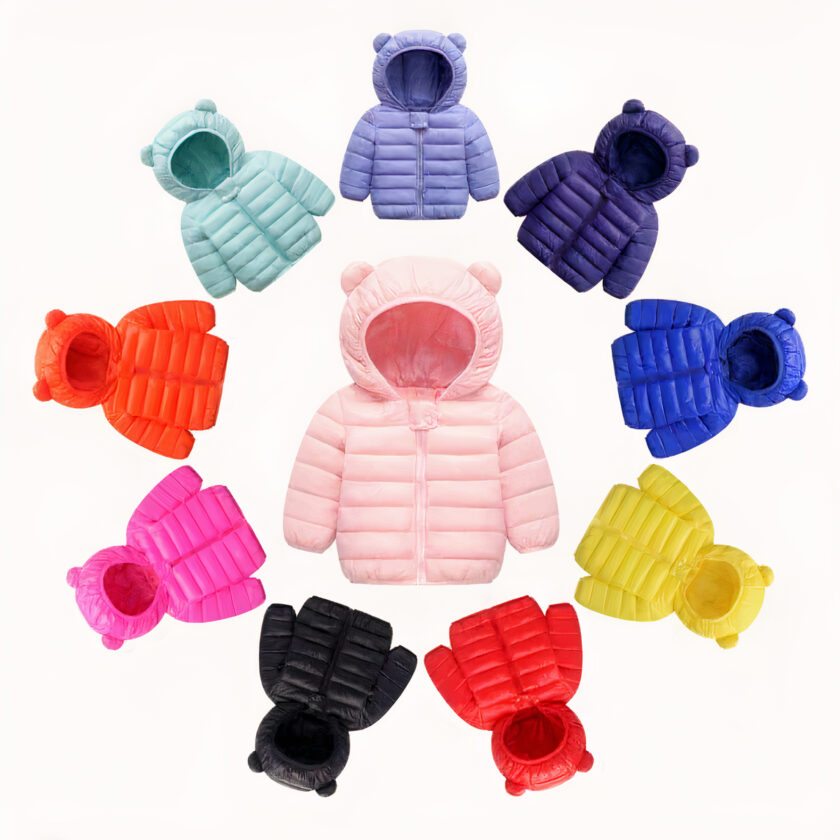 Lichtgewicht teddybeer jassen met capuchon voor kinderen in alle kleuren