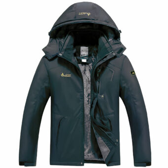 Heren fleece ski-jack met witte achtergrond.