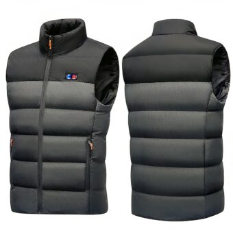 Verwarmd herenjack zonder mouwen met witte achtergrond.