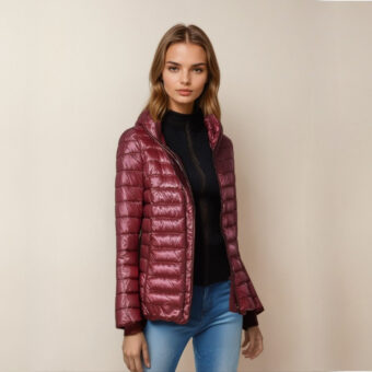 Lichtgewicht, warm donsjack van eendendons voor dames